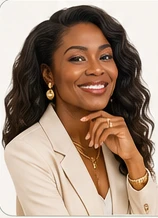 Mulher negra elegante e confiante